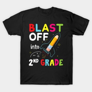 Blast Off Into 2nd Grade First Day of School Kids T-Shirt